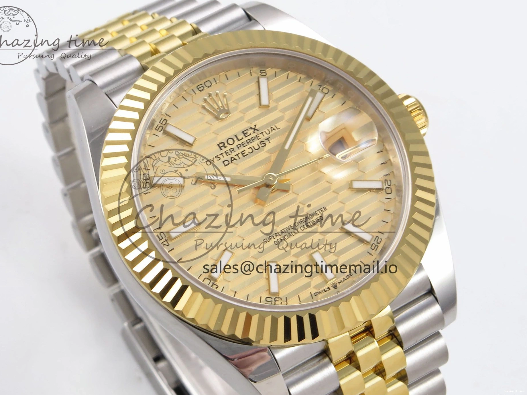 0116 DateJust 41 126333 EWEF Best Edition YG Texuted Dial on SS YG Jubilee Bracelet A Snug 992